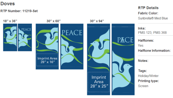 Doves of Peace (BLUE FABRIC) - Set - Image 2