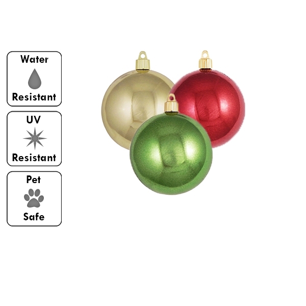 3.1 in. (80mm) - 3 Color Round (Sold in cases of 80 ornaments per case)