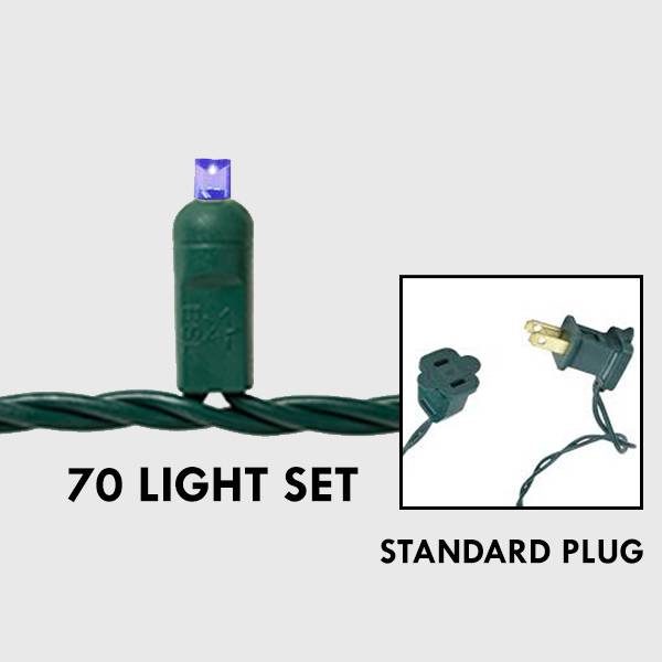 5mm LED - Purple, 70L Green Wire - Standard Plug