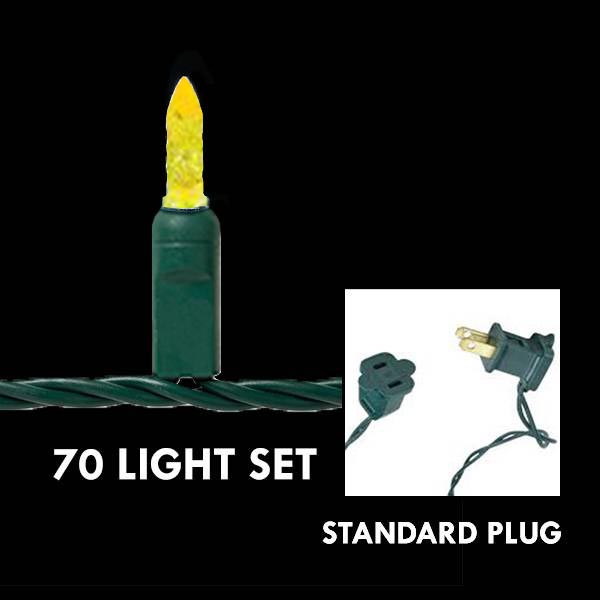 M5 Yellow, 70L - Green Wire 4 in. spacing - LED Mini Lights