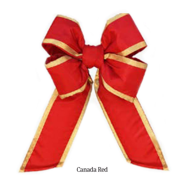 Nylon w/ Gold Trim - Canada Red - 4 Loop Bow