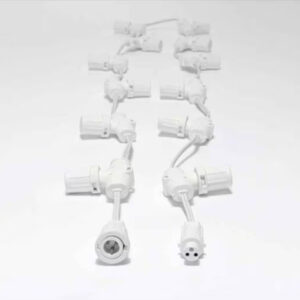 Multi-tap Extension Cord 12 ft., Coupling Connector - White Wire - CASE