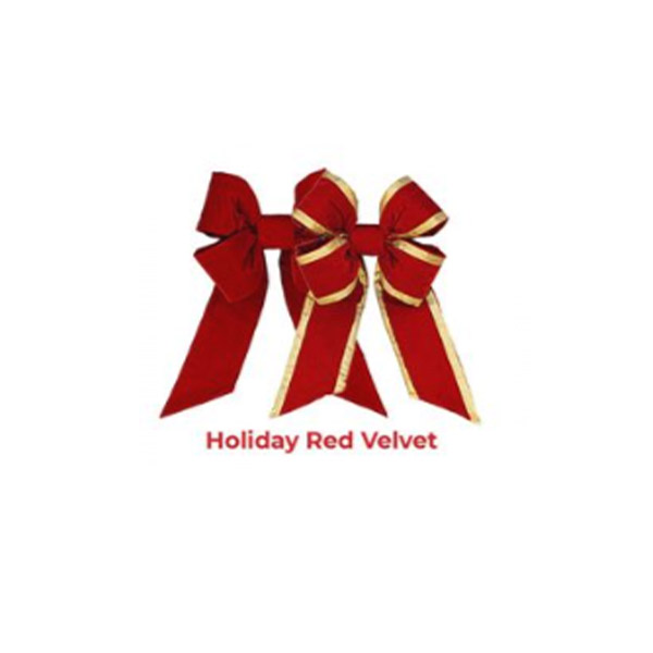 Holiday Red Velvet w/ Gold Trim - 4 Loop Bow