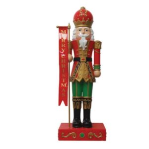 Traditional Nutcracker - Holding Merry Christmas Sign