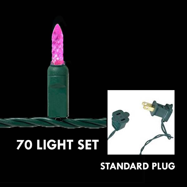 M5 Pink, 70L - Green Wire 4 in. spacing - LED Mini Lights