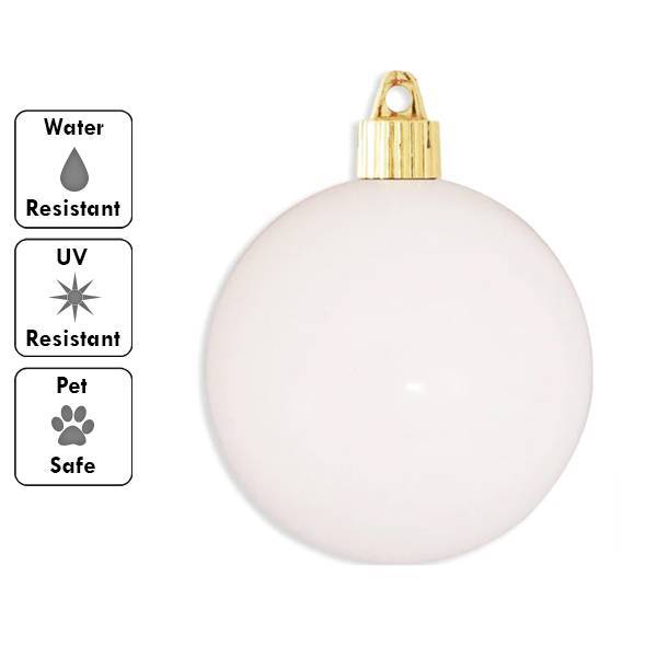 3.1 in. (80mm) - Pure White (Sold in cases of 80 ornaments per case)