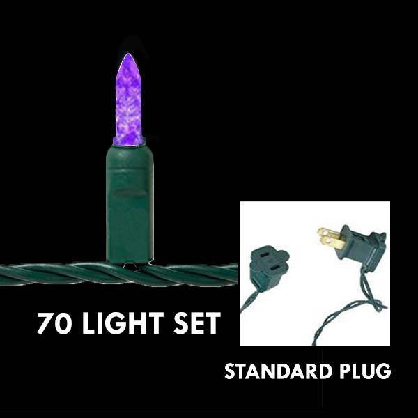 M5 Purple, 70L - Green Wire 4 in. spacing - LED Mini Lights