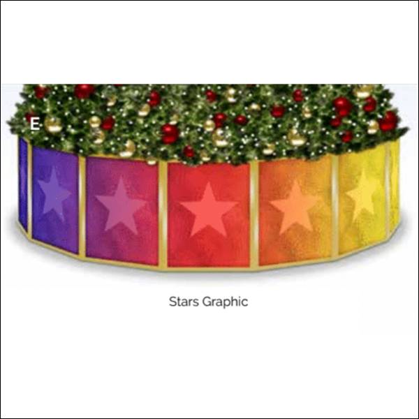 Tree Drum - 4' Tall Flat Panel Tree Base Skin with RGB - Stars Background
