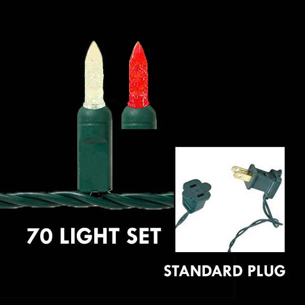 M5 Mixed Red & Warm White, 70L - Green Wire 4 in. spacing - LED Mini Lights