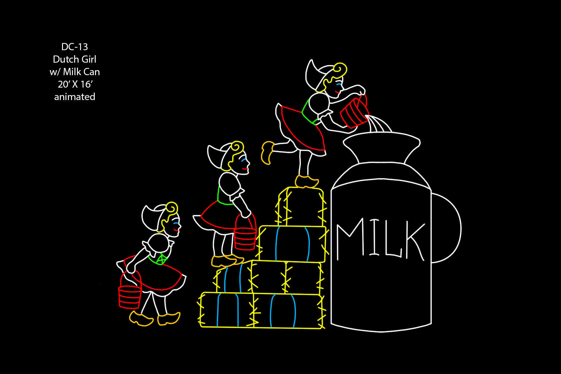DUTCH GIRL W/ MILK CAN (animated)