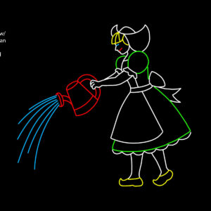 DUTCH GIRL W/WATERING CAN (animated)