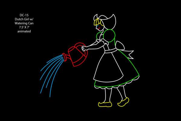 DUTCH GIRL W/WATERING CAN (animated)