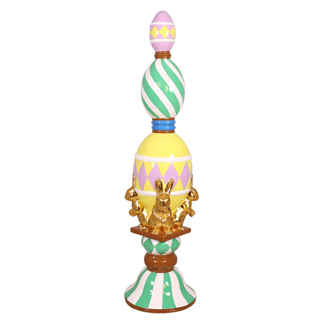 Festive-Colored Easter Bunny Finial 5ft Tall