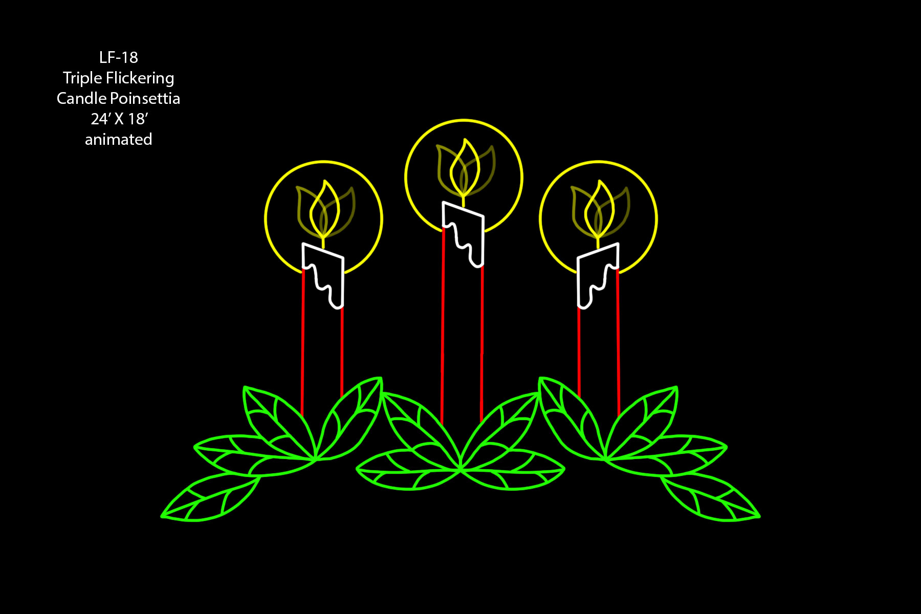 TRIPLE FLICKERING CANDLE (animated)