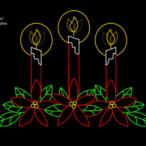 POINSETTIAS W/FLICKERING CANDLES (animated)