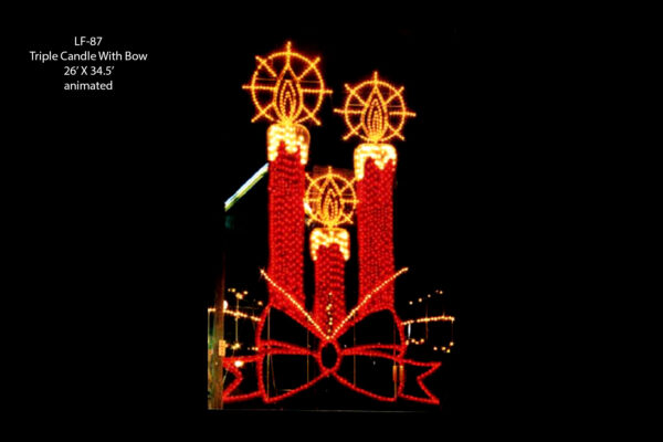 TRIPLE CANDLE with BOW (animated)