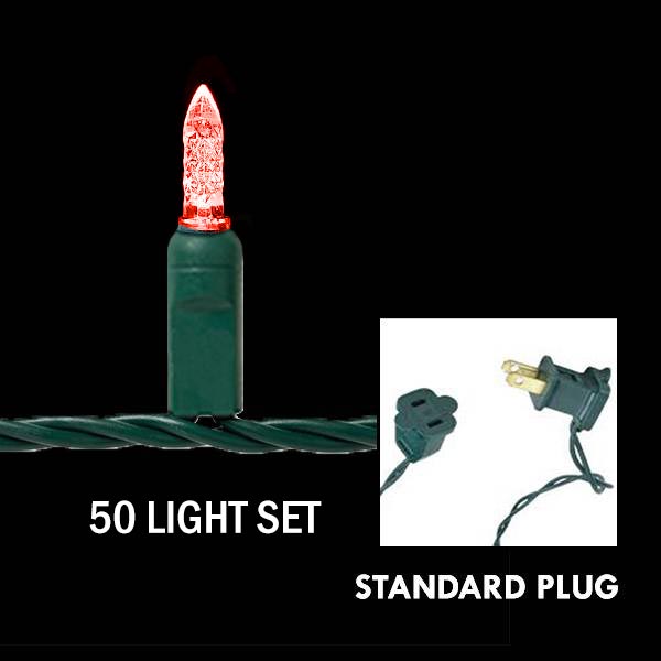 M6 Ruby Red, 50L - Green Wire - Mini Lights - Case