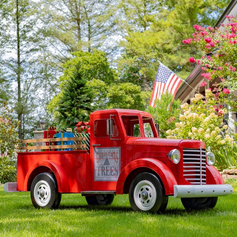 Large Iron Red "Charleston" Truck with LED Lights