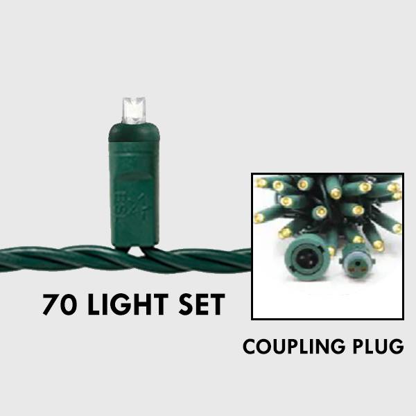 5mm LED - Pure White, 70L Green Wire - Coupling Plug