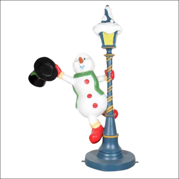 Snowman on a Light Post