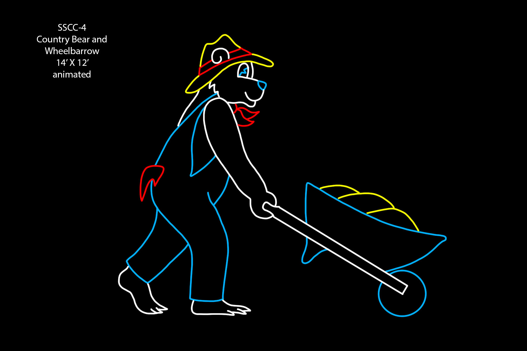 COUNTRY BEAR & WHEELBARROW (animated)