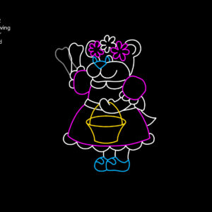 GIRL BEAR WAVING (animated)