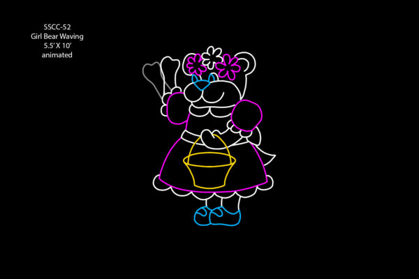 GIRL BEAR WAVING (animated)