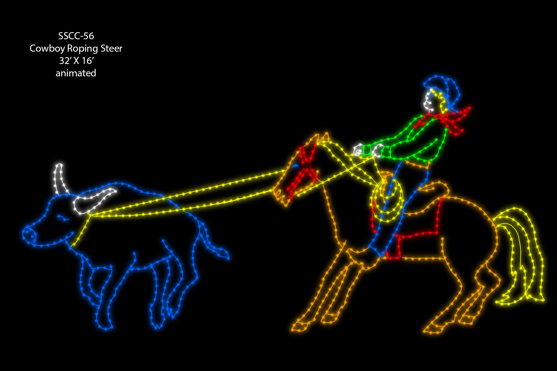 COWBOY ROPING STEER (animated)