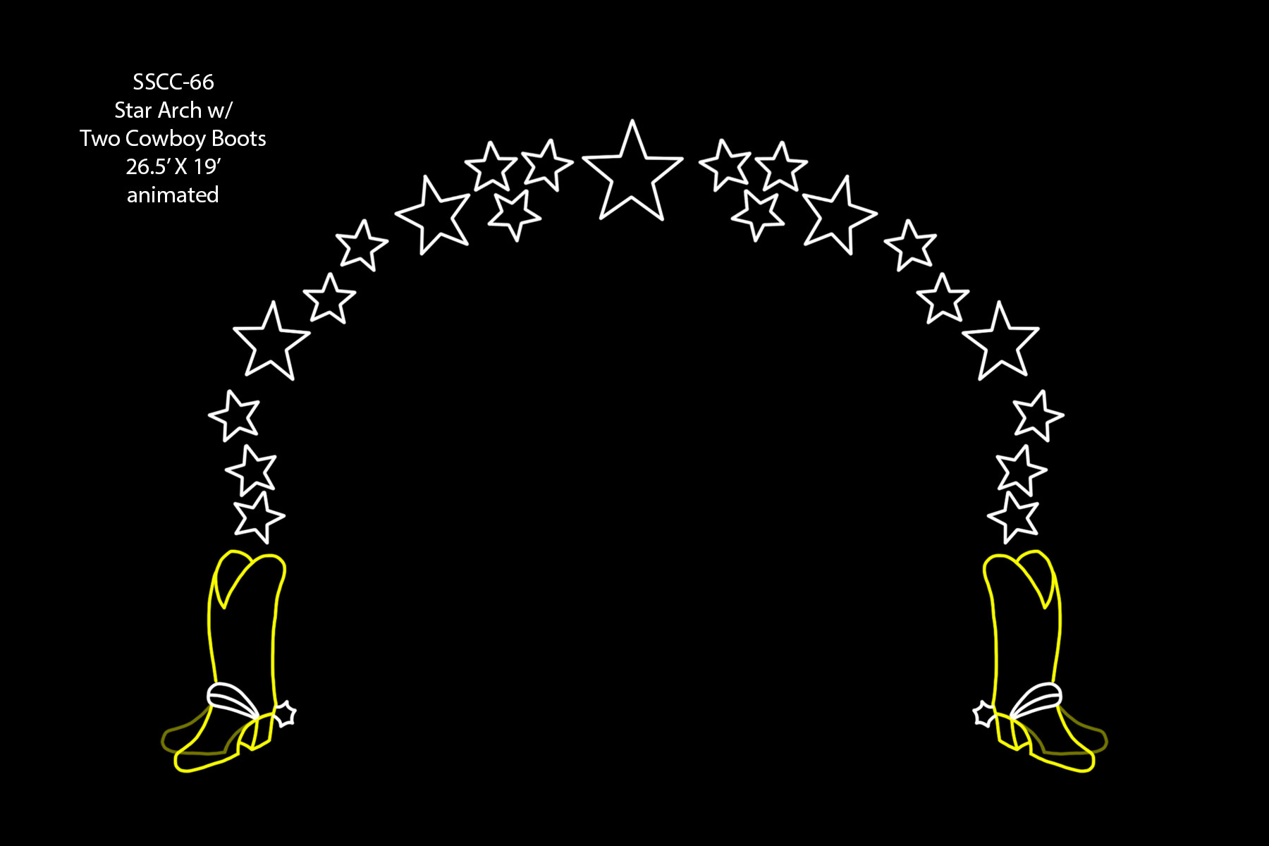 STAR ARCH W/ TWO COWBOY BOOTS (animated)