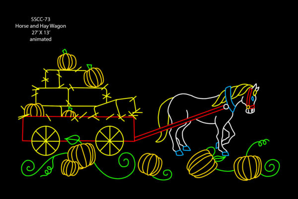 HORSE & HAY WAGON (animated)