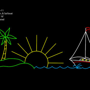 PALM TREE, SUN, & SAILBOAT (animated)