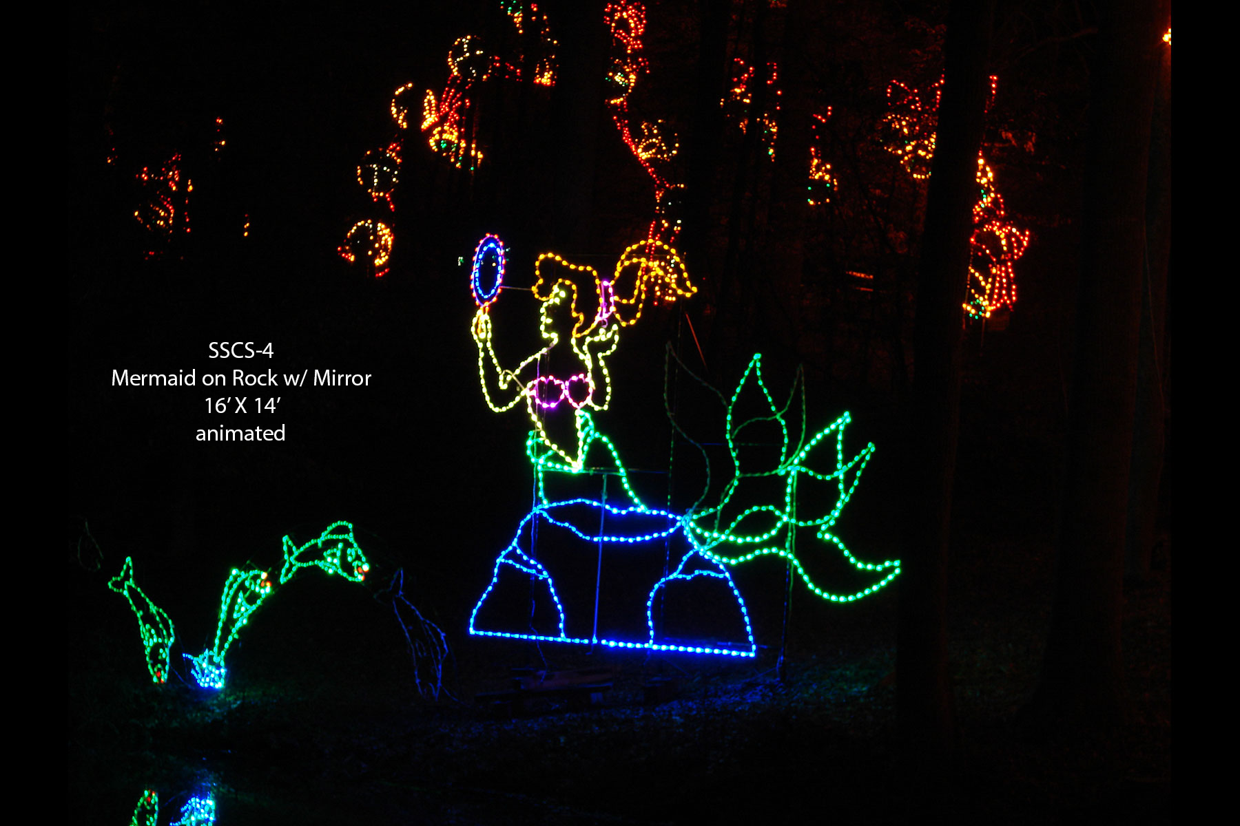 MERMAID ON ROCK with MIRROR (animated)