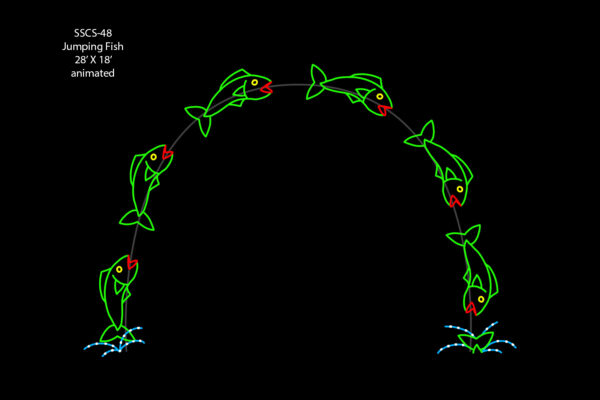 JUMPING FISH (one way drive through arch) (animated)
