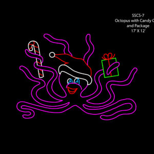 OCTOPUS with CANDY CANE & PACKAGE