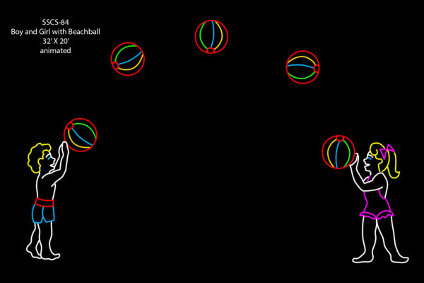 BOY AND GIRL W/ BEACH BALL (animated)