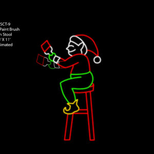 ELF W/ PAINT BRUSH ON STOOL (animated)