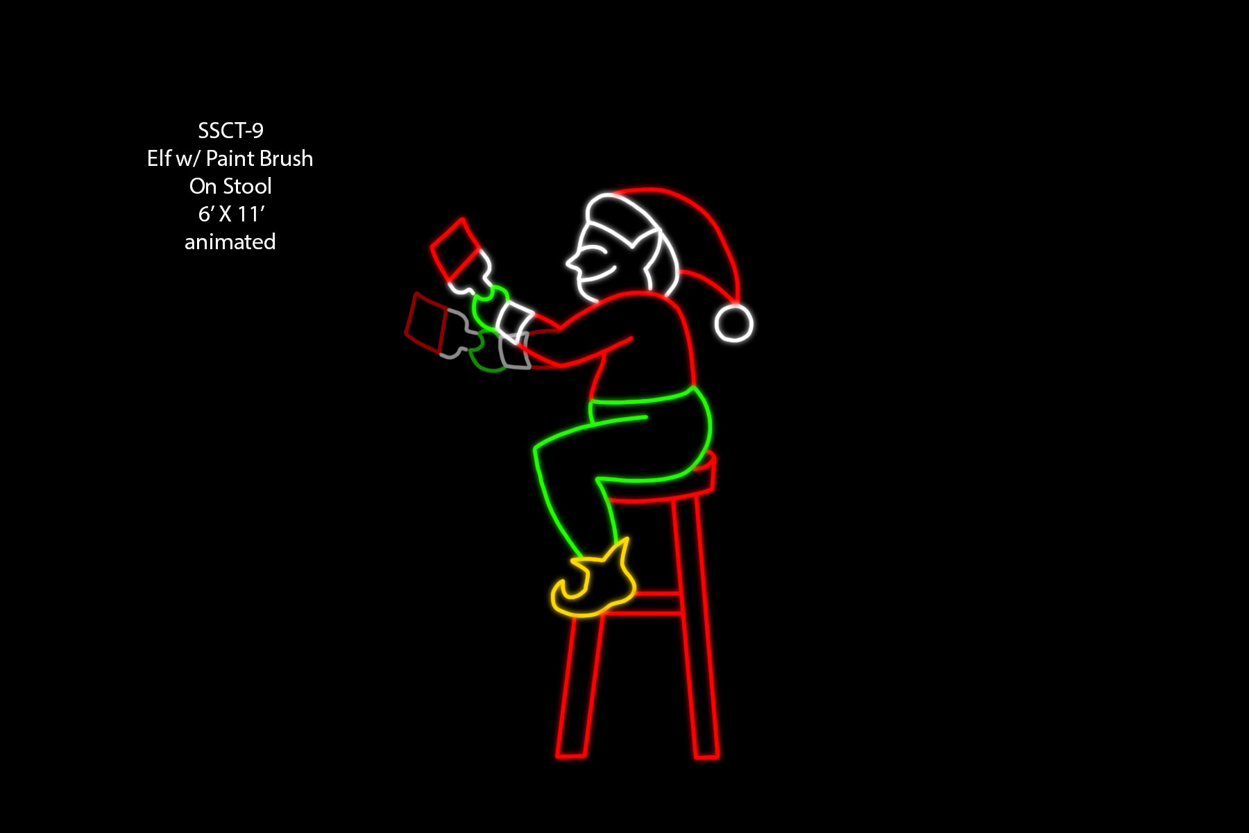 ELF W/ PAINT BRUSH ON STOOL (animated)