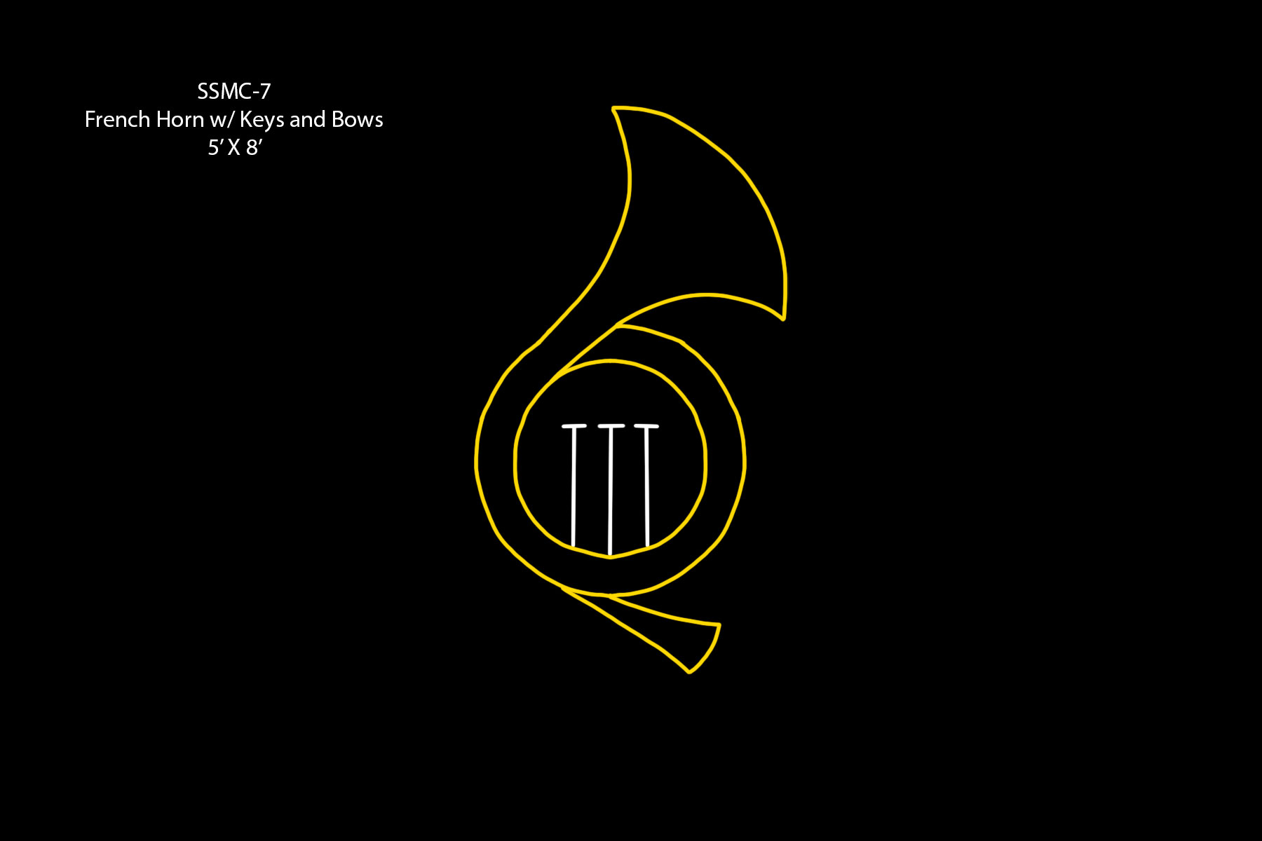 FRENCH HORN W/ KEYS & BOWS