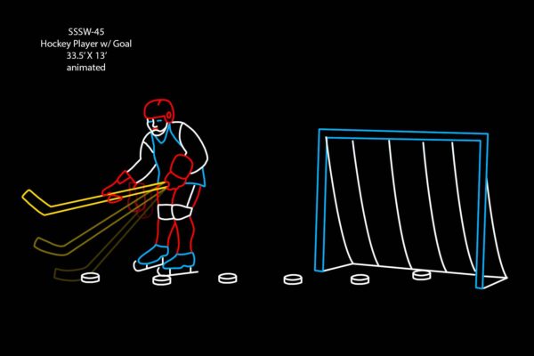 HOCKEY PLAYER W/ GOAL (animated)