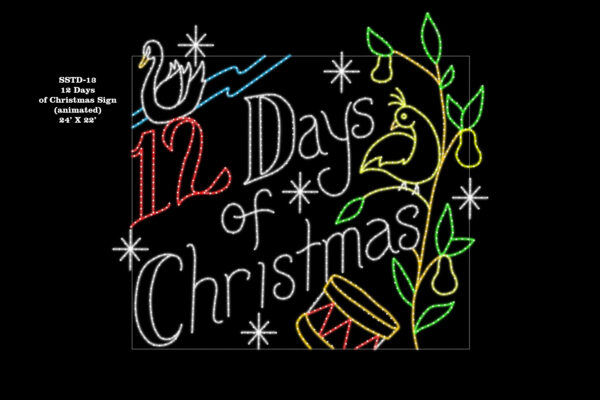 12 DAYS OF CHRISTMAS SIGN (animated)
