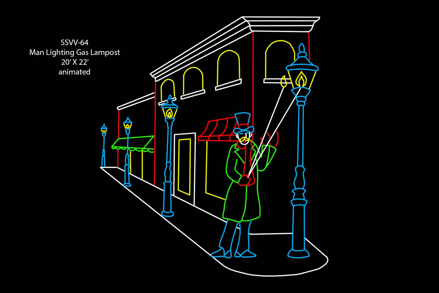 MAN LIGHTING GAS LAMPPOST (animated)