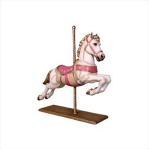 4.75' Christmas Carousel Horse - Pink