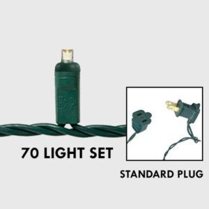 5mm LED - Warm White, 70L Green Wire - Standard Plug