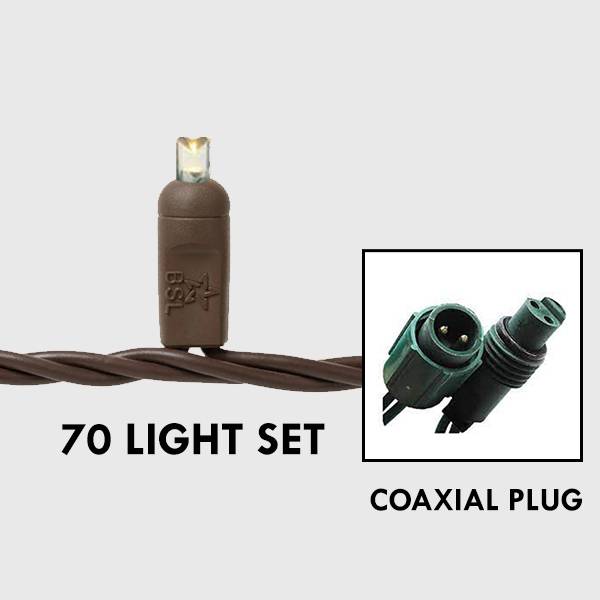 5mm LED - Warm White, 70L Brown Wire - Coaxial Plug