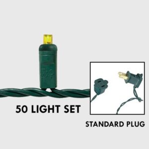 5mm LED - Yellow, 50L Green Wire - 6in. Spacing - Standard Plug